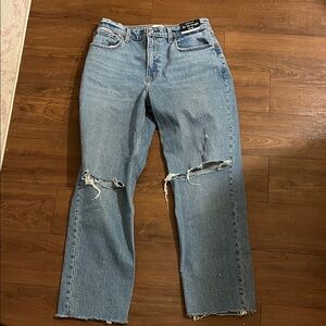 Abercrombie curve love 90s straight jeans- short length